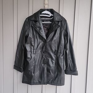 Vintage Wilson Leather Thinsulated Ultra 3M Liner Trench Coat Jacket Women M